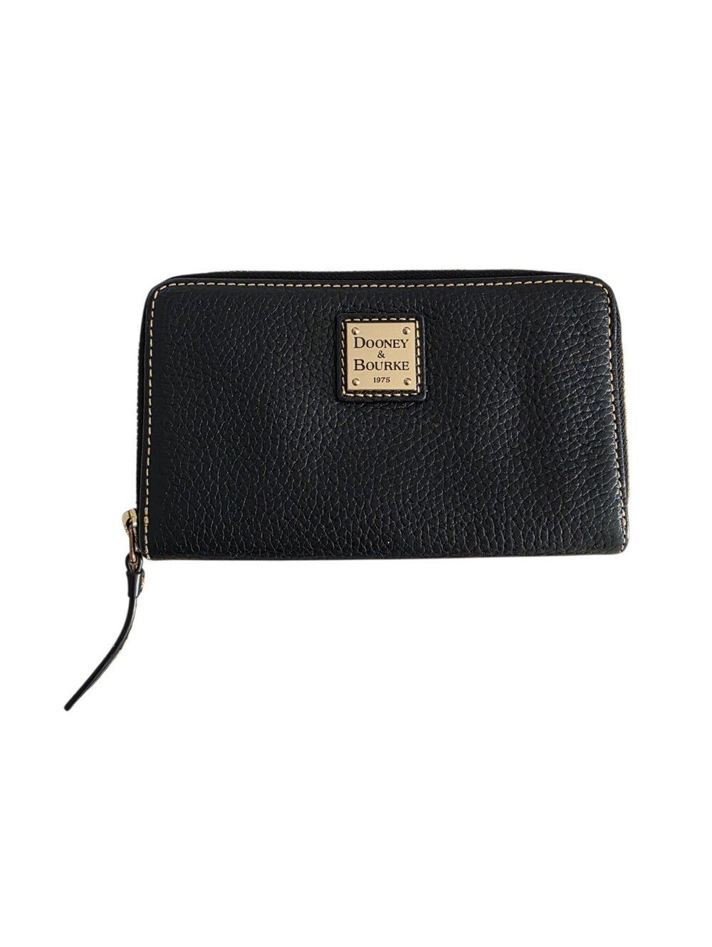 Dooney & Bourke Pebble Leather Zip Around Wallet Black